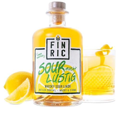 FINRIC Sour macht Lustig 0,5l - Perfekt gemixter Whisky Sour - Ready-To-Drink Cocktail - Whisky Sour Likör - 25% vol. von FINRIC
