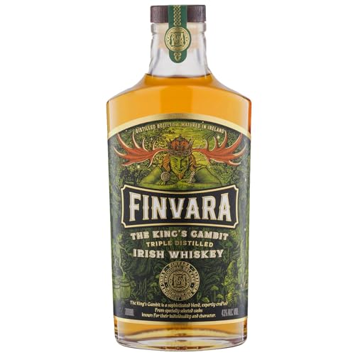 Finvara The Kings Gambit Irish Whiskey, traditionell dreifach destillierter Pot Still Whiskey, reiches Aroma und sagenhafter Geschmack, 43% vol, 700 ml Einzelflasche von FINVARA