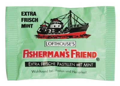 Fisherman's Friend Mint | Karton mit 24 Beuteln | Minze und Menthol Geschmack | Mit Zucker | Für frischen Atem von FISHERMANS