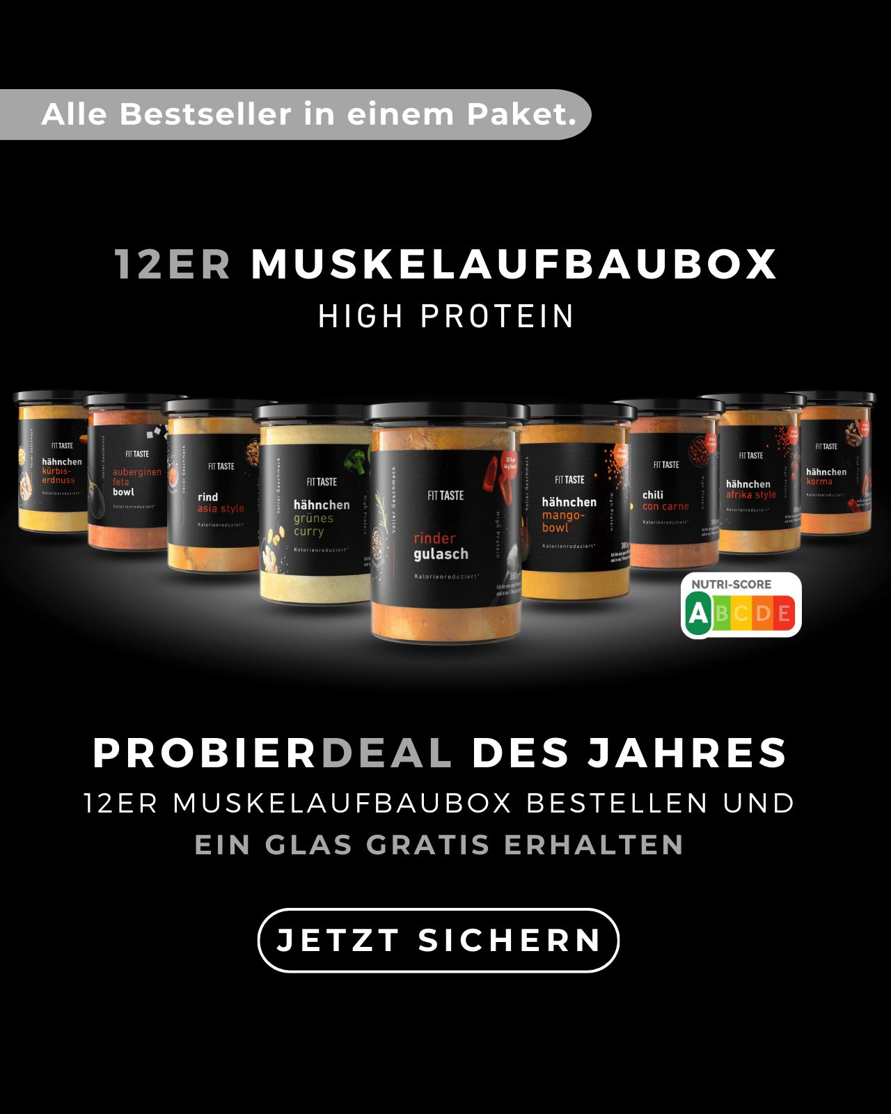 12er High Protein Muskelaufbaubox von FITTASTE