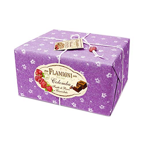 FLAMIGNI Oster Colomba Rote Früchte und Schokolade 1 kg, Handwerkliches Dessert, Weicher und Zarter Teig, mit Dehydrierten Roten Früchten und Kandierten Samen und Schokolade, Made in Italy von FLAMIGNI