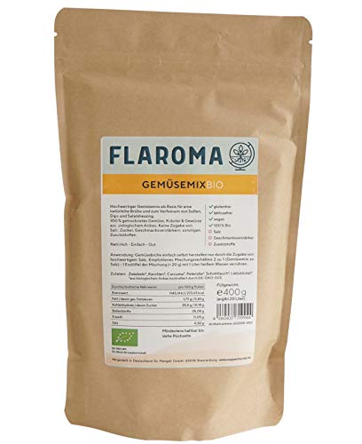 Gemüsemix BIO 400g, 100% BIO-Gemüse, als Suppengrün oder Suppenbasis, ohne Geschmacksverstärker, glutenfrei, laktosefrei, vegan, ohne Sellerie - Flaroma Gemüsemix BIO 400g, 100% BIO-Gemüse, als Suppengrün oder Suppenbasis, ohne Geschmacksverstärker, glutenfrei, laktosefrei, vegan, ohne Sellerie - Flaroma von FLAROMA