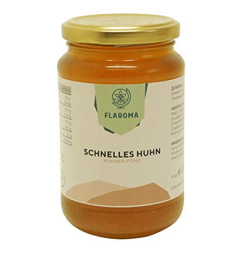 Hühner-Fond schnelles Huhn 350ml von Flaroma, Hühnerfond natürliche klare Kraft-Brühe für Suppen und Saucen ohne Zusätze oder als Drink von FLAROMA