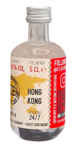 Exklusiver FLIGHT MODE GIN Hong Kong Edition Miniatur | 50ml | Ingwer und Galgant | mit frischen Noten von Lemongrass und Limetten von FLIGHT MODE GIN