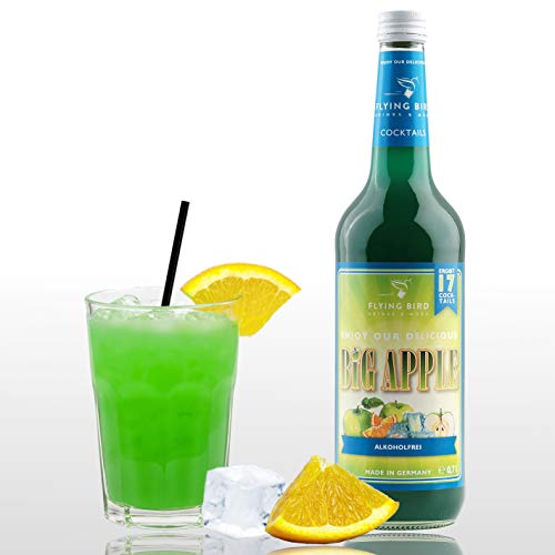 Big Apple Cocktail alkoholfrei - Bar Premix für 17 fertige Cocktails | Flasche 0,7l mit allen Zutaten | Einfach mit Orangensaft mixen, fertig von Flying Bird Drinks & More
