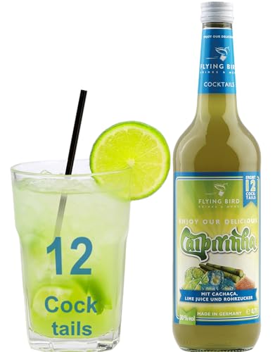 Flying Bird Caipirinha für 12 trinkfertige Cocktails | 0,7l Flasche mit 30% vol Alkohol | auf Eis servieren, fertig von Flying Bird Drinks & More