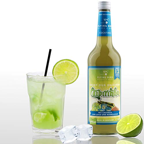 Caipirinha Cocktail 30%Vol. | Bar Pemix für 12 fertige Cocktails mit Alkohol | Flasche 0,7l mit allen Zutaten | Einfach auf Eis servieren von Flying Bird Drinks & More