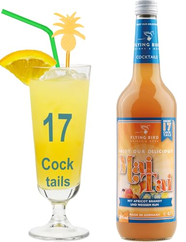 Cocktail Mai Tai 28% Vol. | Bar Premix für 17 fertige Cocktails mit Alkohol | Flasche 0,7 l mit allen Zutaten | Einfach mit Orangensaft mixen von Flying Bird Drinks & More