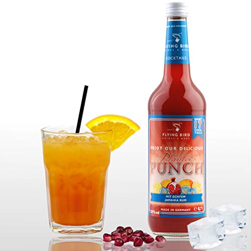 Cocktail Planter's Punch 28% Vol. | Bar Premix für 17 fertige Cocktails mit Alkohol | Flasche 0,7l mit allen Zutaten | Einfach mit Orangensaft mixen von Flying Bird Drinks & More