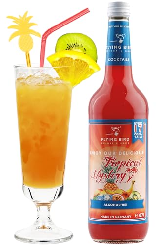 Flying Bird Tropical Mystery Cocktail Sirup | 0,7l Flasche für 17 Cocktails alkoholfrei | Ananassaft dazu, schütteln, fertig von Flying Bird Drinks & More
