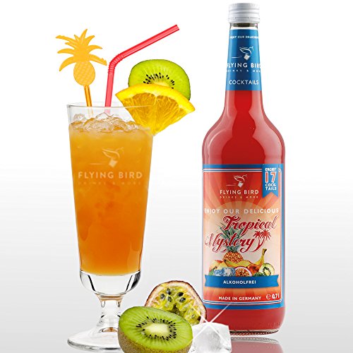 Tropical Mystery Cocktail alkoholfrei - Bar Premix für 17 fertige Cocktails | Flasche 0,7l mit allen Zutaten | Einfach mit Ananassaft mixen, fertig von Flying Bird Drinks & More