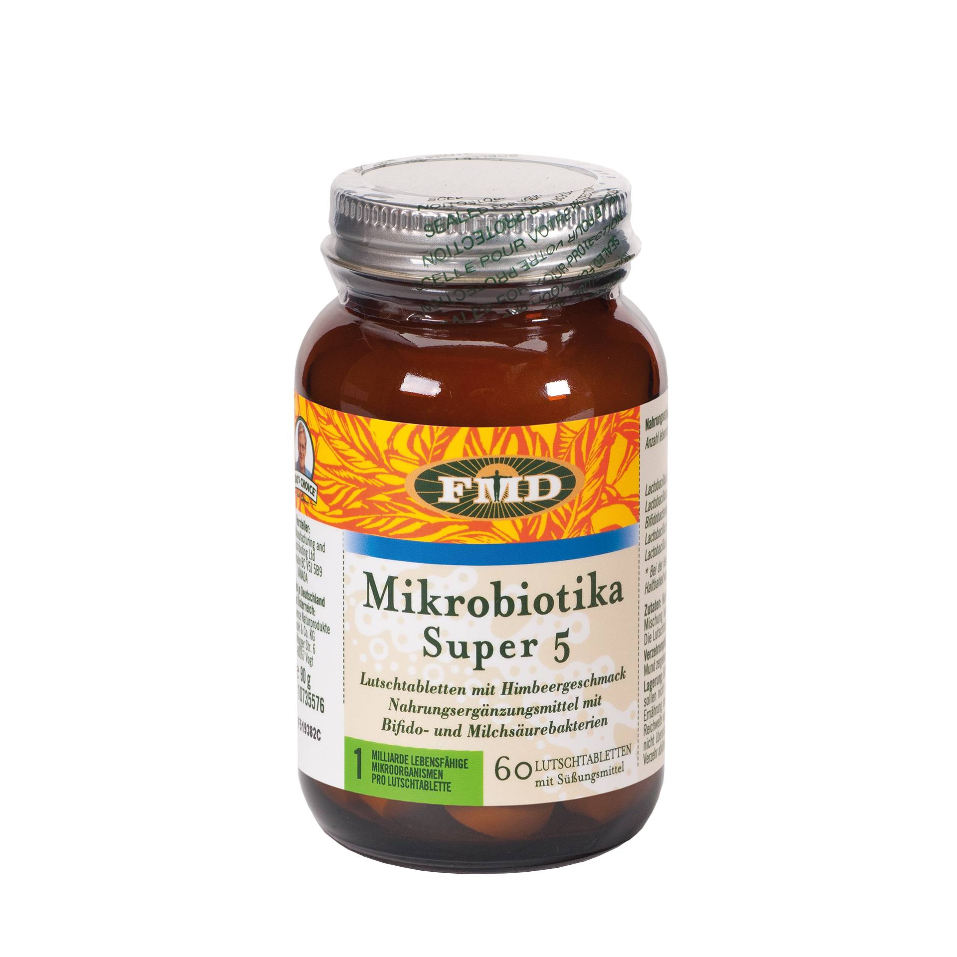 Mikrobiotika Super 5 60 Lutschtabletten - 1 Milliarde mikrobiotische Kulturen pro Lutschtablette - FMD Mikrobiotika Super 5 60 Lutschtabletten - 1 Milliarde mikrobiotische Kulturen pro Lutschtablette - FMD von FMD