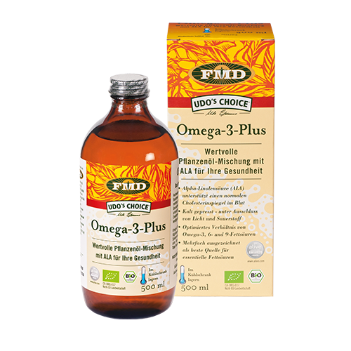 Omega-3-Plus 500 ml in Bioqualität - Omega-3-Plus ist rein pflanzlich und frei von Fischöl - vegan - FMD Omega-3-Plus 500 ml in Bioqualität - Omega-3-Plus ist rein pflanzlich und frei von Fischöl - vegan - FMD von FMD