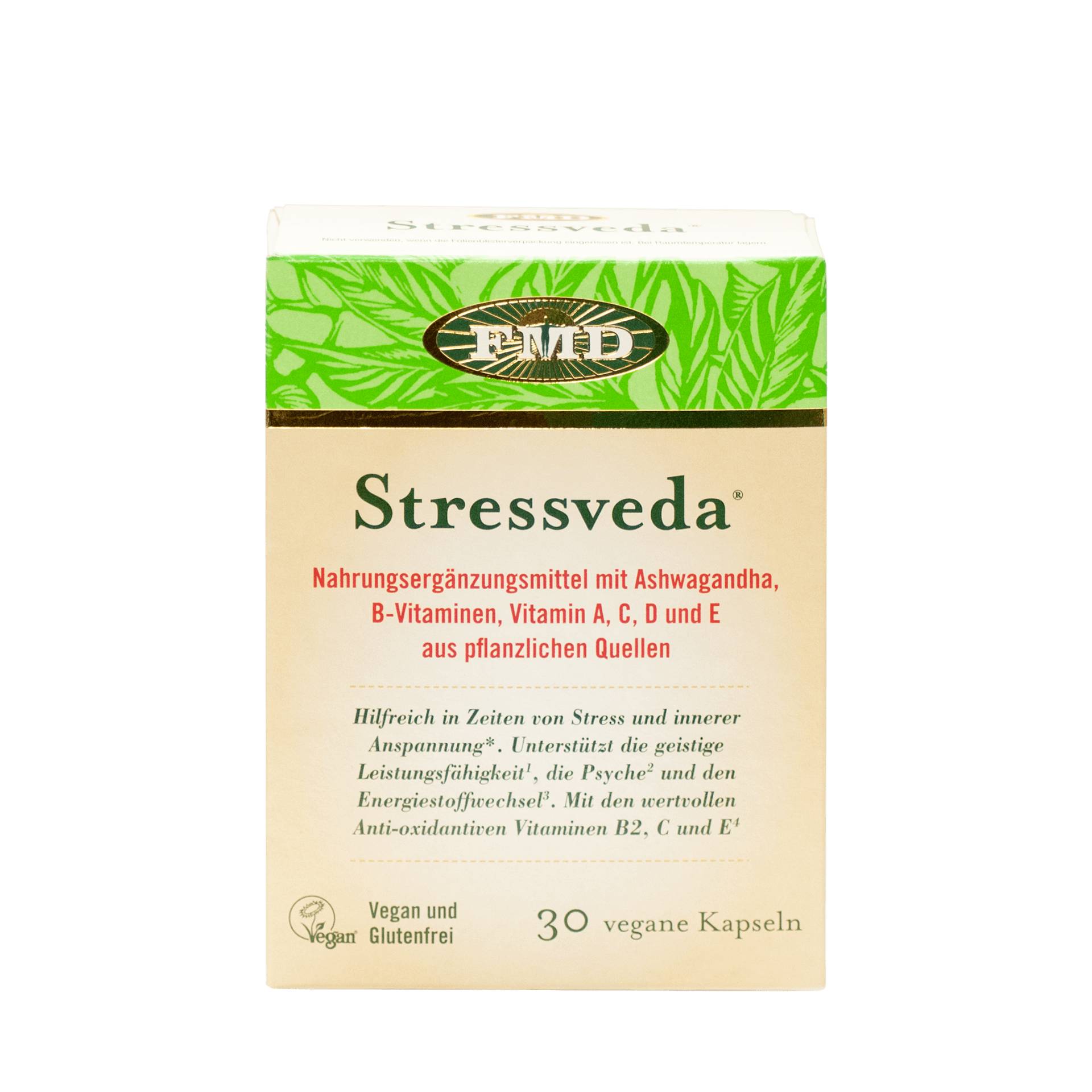 Stressveda 30 Kapseln - Ashwagandha-Extrakt bei Stress und innerer Anspannung - vegan - FMD Stressveda 30 Kapseln - Ashwagandha-Extrakt bei Stress und innerer Anspannung - vegan - FMD von FMD