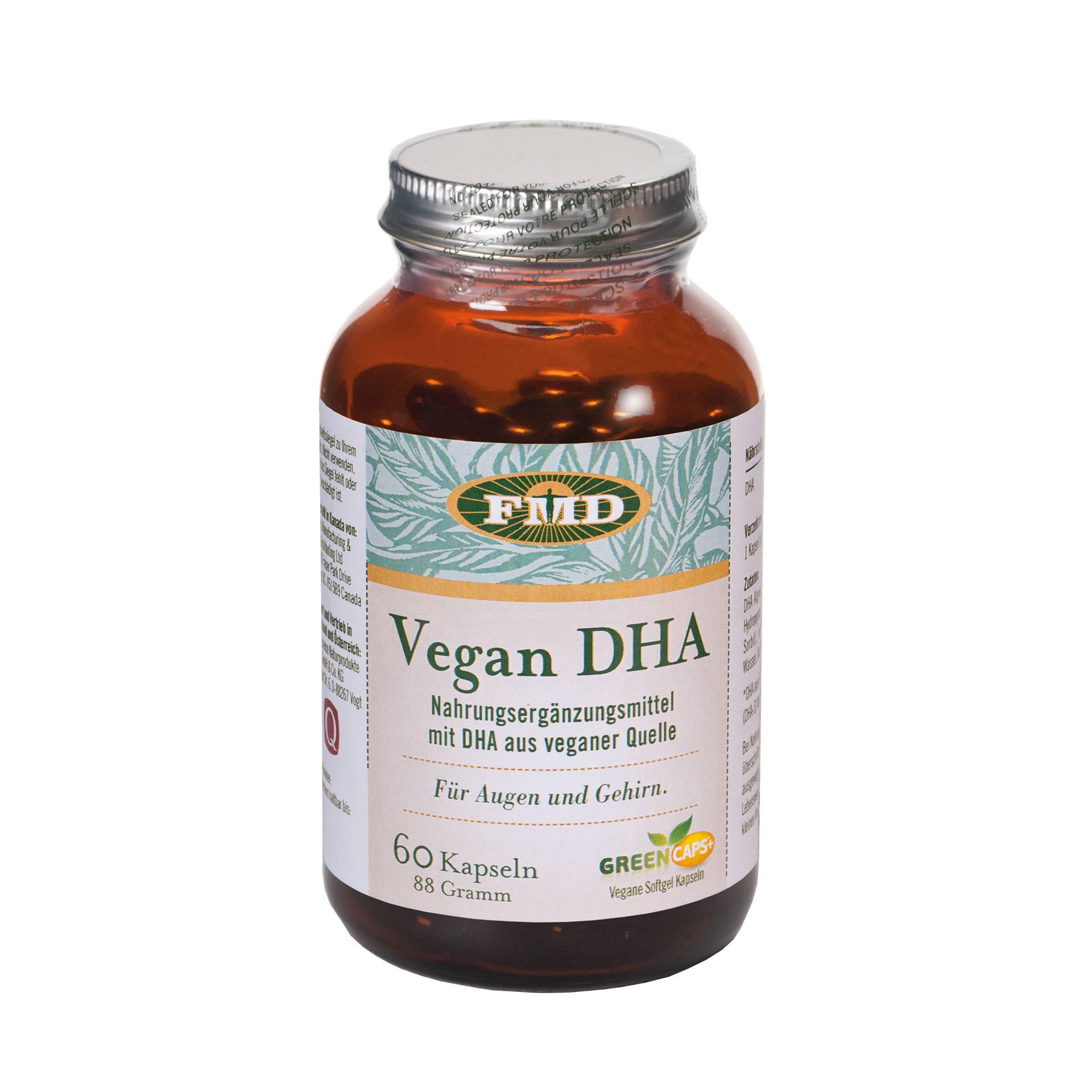 Vegan DHA 60 Kapseln - DHA aus Mikroalgen ist die nachhaltige Alternative zu Fischöl - vegan - FMD Vegan DHA 60 Kapseln - DHA aus Mikroalgen ist die nachhaltige Alternative zu Fischöl - vegan - FMD von FMD