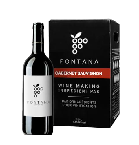 Fontana Französisches Cabernet Sauvignon Wein-Set | Weinherstellung Zutaten-Kit – 18,7 l Wein-Set | Premium-Zutaten für DIY Weinherstellung | Ergibt 30 Flaschen Wein Fontana Französisches Cabernet Sauvignon Wein-Set | Weinherstellung Zutaten-Kit – 18,7 l Wein-Set | Premium-Zutaten für DIY Weinherstellung | Ergibt 30 Flaschen Wein von FONTANA
