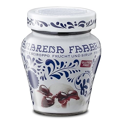 Food-United AMARENA-KIRSCHEN 12x230g | FABBRI 1905 | in Sirup | Halb-Kandiert | Amarene | Amarenakirschen aus Italien | fabbri amarena cherries | für Joghurt-Eis Dessert Topping Garnitur Cocktail (12) von FOOD-UNITED