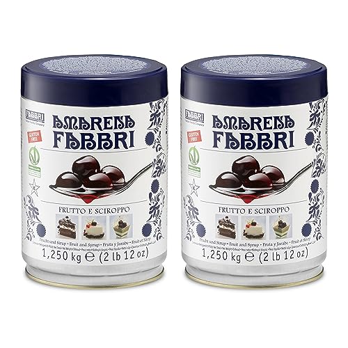 Food-United AMARENA-KIRSCHEN Dose 4x1,25 KG | FABBRI 1905 | in Sirup | Halb-Kandiert | Amarenakirschen | fabbri amarena cherries | für Eiscafe Gastronomie Hotel Catering Frühstück (4) von FOOD-UNITED