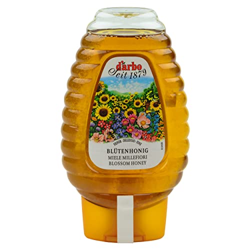 Food-United BLÜTEN-HONIG naturbelassen 500g Honig-Mischung höchster Qualität aus Blüten-Nektar in der praktischen Dosierflasche von DARBO für Frühstück Tee und zum Süßen von FOOD-UNITED