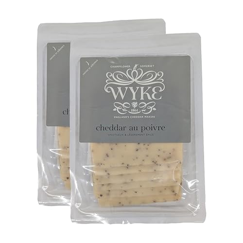 Food-United CHEDDAR-KÄSE mit schwarzem Pfeffer 12 Scheiben 2x160g von WYKE Farms cheddar cheese leicht scharf englischer Hartkäse ideal zu Burger Sandwiches Wraps Saucen Pizza Pasta Food-United CHEDDAR-KÄSE mit schwarzem Pfeffer 12 Scheiben 2x160g von WYKE Farms cheddar cheese leicht scharf englischer Hartkäse ideal zu Burger Sandwiches Wraps Saucen Pizza Pasta von FOOD-UNITED