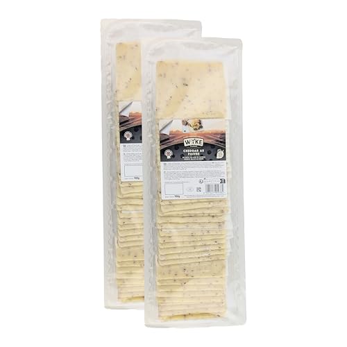 Food-United CHEDDAR-KÄSE mit schwarzem Pfeffer 38 Scheiben 2x 980g Großpackung von WYKE Farms cheddar cheese leicht scharf englischer Hartkäse ideal zu Burger Sandwiches Pizza Pasta Food-United CHEDDAR-KÄSE mit schwarzem Pfeffer 38 Scheiben 2x 980g Großpackung von WYKE Farms cheddar cheese leicht scharf englischer Hartkäse ideal zu Burger Sandwiches Pizza Pasta von FOOD-UNITED