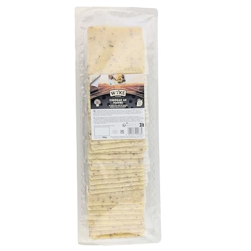 Food-United CHEDDAR-KÄSE mit schwarzem Pfeffer 38 Scheiben 980g Großpackung von WYKE Farms cheddar cheese leicht scharf englischer Hartkäse ideal zu Burger Sandwiches Pizza Pasta Food-United CHEDDAR-KÄSE mit schwarzem Pfeffer 38 Scheiben 980g Großpackung von WYKE Farms cheddar cheese leicht scharf englischer Hartkäse ideal zu Burger Sandwiches Pizza Pasta von FOOD-UNITED