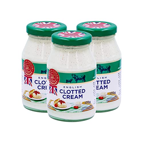 Food-United CLOTTED CREAM 3x 170g englischer Streich-Rahm-Creme im Glass von Coombe-Castle passt zu Cones Apple-Pie-Kuchen Pancakes-Pfannkuchen & Desserts von FOOD-UNITED