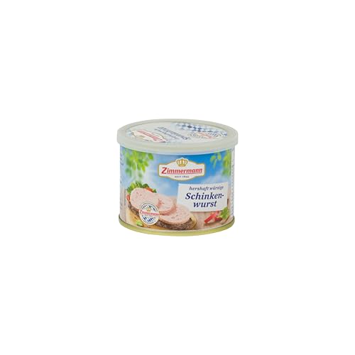 Food-United DELIKATESS-SCHINKENWURST GQB 200g Döschen | Qualitäts- und Herkunftssicherungsprogramm “Geprüfte-Qualität-Bayern” | Dosen-Wurst | bayerische Spezialität | von ZIMMERMANN (1) von FOOD-UNITED