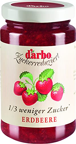 Food-United DIÄT-KONFITÜRE ERDBEER 330g mit 67% weniger Kalorien fruchtiger-Brot-Aufstrich höchster Qualität von DARBO für gesunde Erdbeer-Füllungen-Gebäck-Kuchen-Plätzchen von FOOD-UNITED