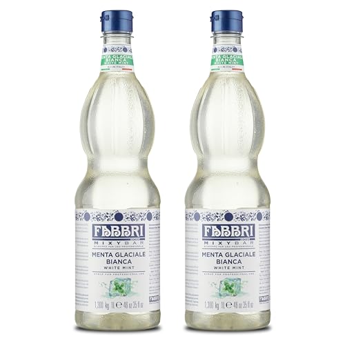 Food-United EIS-MINZE-SIRUP 6x1L PET | FABBRI 1905 Mixybar | sciroppo di menta ghiacciata | Minzsirup | weiße Minze | für klare und exotische Spirituosen Rum Wodka Mint-Latte-Kaffee Cocktails (6) von FOOD-UNITED