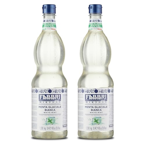 Food-United EIS-MINZE-SIRUP 6x1L PET | FABBRI 1905 Mixybar | sciroppo di menta ghiacciata | Minzsirup | weiße Minze | für klare und exotische Spirituosen Rum Wodka Mint-Latte-Kaffee Cocktails (6) von FOOD-UNITED