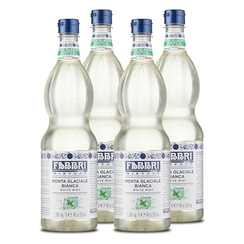 Food-United EIS-MINZE-SIRUP 6x1L PET | FABBRI 1905 Mixybar | sciroppo di menta ghiacciata | Minzsirup | weiße Minze | für klare und exotische Spirituosen Rum Wodka Mint-Latte-Kaffee Cocktails (6) von FOOD-UNITED