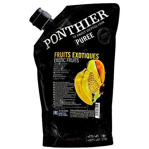 Food-United EXOTIC PÜREE Mango Banane Maracuja Limette exotische Früchte-Püree von Ponthier 12x 1KG Frucht-Smoothie-Bowl-Sorbet-Panna-Cotta-Quark-Müsli ohne künstliche Zusätze von FOOD-UNITED