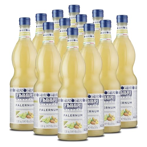 Food-United FALERNUM-SIRUP 12x1L FLASCHE | FABBRI Mixybar | Sciroppo | aus Ingwer Nelken Mandelpaste & Limette | fabbri 1905 cocktail bar | für Tiki-Cocktail karibische Getränke Zombie-Cocktail (12) von FOOD-UNITED