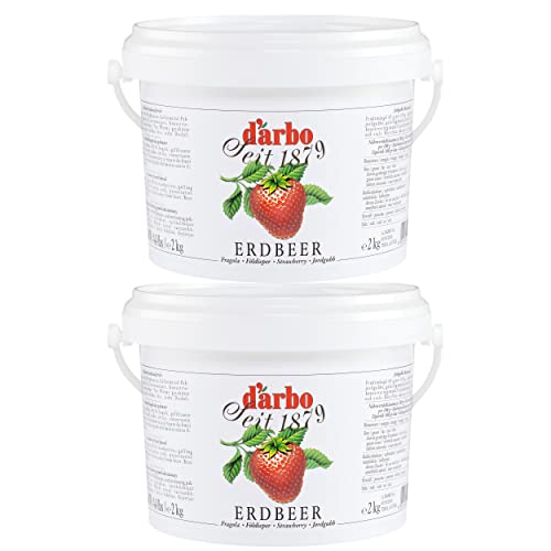 Food-United FRUCHTAUFSTRICH ERDBEER 2x 2kg Eimer fruchtig-frischer fruit spread von DARBO höchster Qualität ideal für Frühstück Füllungen Gebäck Kuchen Vorratseimer von FOOD-UNITED