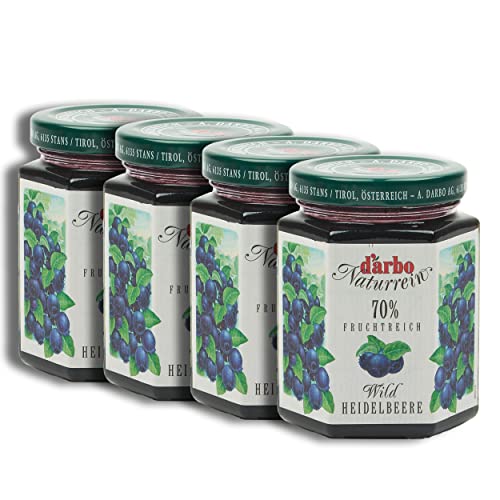 Food-United FRUCHTAUFSTRICH HEIDELBEERE 200g Glas von DARBO Naturrein Blaubeere fruchtiger fruit spread passend für Torten Frühstück Kuchen Füllungen Gebäck Heidelbeerkuchen (1) von FOOD-UNITED