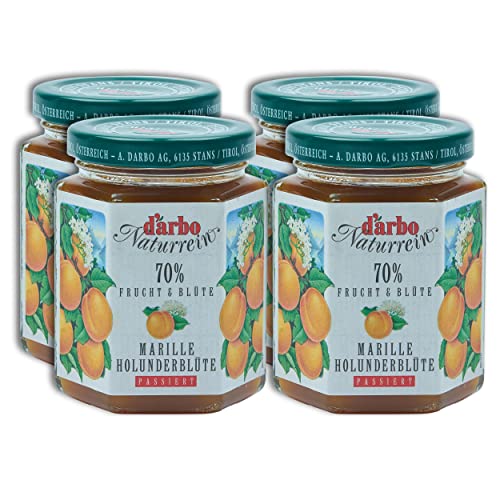 Food-United FRUCHTAUFSTRICH MARILLE HOLUNDER-BLÜTEN-EXTRAKT 2x 200g Glas von DARBO Naturrein Aprikose fruchtiger fruit spread passend für Frühstück Torten Kuchen Füllungen Gebäck (2) von FOOD-UNITED