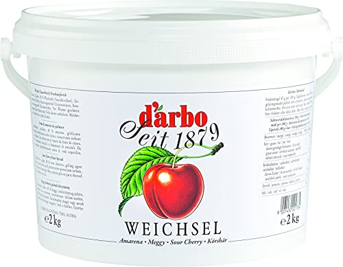 Food-United FRUCHTAUFSTRICH SAUERKIRSCHE WEICHSEL 2kg Eimer fruchtiger fruit spread höchster Qualität von DARBO für Kirschen-Weichsel-Füllungen Morelle-Gebäck Frühstück von FOOD-UNITED