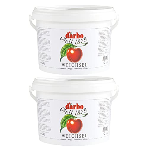 Food-United FRUCHTAUFSTRICH SAUERKIRSCHE WEICHSEL 2x 2kg Eimer fruchtiger fruit spread höchster Qualität von DARBO für Kirschen-Weichsel-Füllungen Morelle-Gebäck Frühstück von FOOD-UNITED