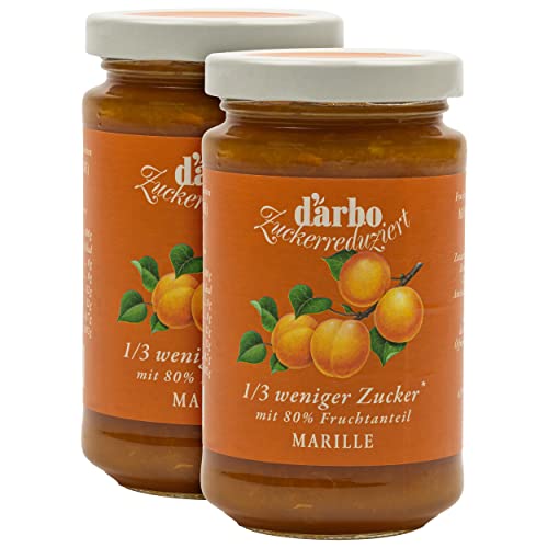 Food-United FRUCHTAUFSTRICH ZUCKERREDUZIERT Marille Aprikose 250g Glas von DARBO 1-3 weniger Zucker fruit spread mit 80% Fruchtanteil passend für Füllungen Frühstück Gebäck Kuchen (1) von FOOD-UNITED