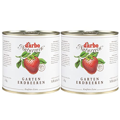 Food-United GARTENERDBEEREN-KONFITÜRE Extra naturrein 2x 3kg Dose fruchtiger-Brot-Aufstrich von DARBO höchster Qualität für Frühstück Füllungen Gebäck Kuchen Plätzchen von FOOD-UNITED