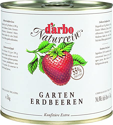 Food-United GARTENERDBEEREN-KONFITÜRE Extra naturrein 3kg Dose fruchtiger-Brot-Aufstrich von DARBO höchster Qualität für Frühstück Füllungen Gebäck Kuchen Plätzchen von FOOD-UNITED