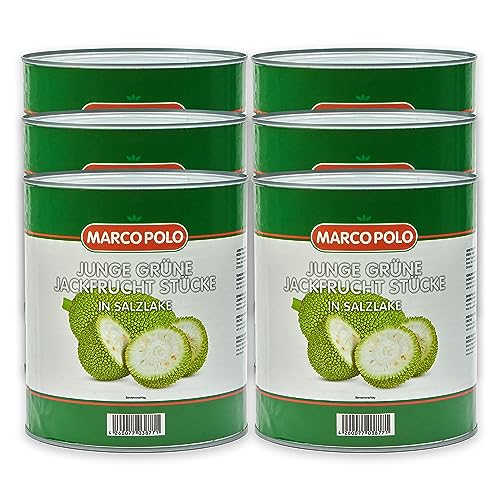 Food-United GRÜNE JACKFRUCHT 6x 1,53 KG Dose Konserve | junge Jackfruit-Stücke | in Salzlake | von MARCO-POLO Obst-Gemüse-Konserven | Fleischersatz Gemüsefleisch | Seitan Tofu Tempeh Alternative von FOOD-UNITED
