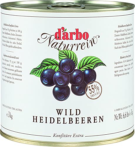 Food-United HEIDELBEER-KONFITÜRE EXTRA NATURREIN 6x 3kg in der Dose fruchtiger-Brot-Aufstrich höchster Qualität von DARBO für Blaubeeren Füllungen Gebäck Kuchen von FOOD-UNITED