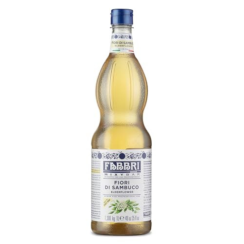 Food-United HOLUNDER-BLÜTEN-SIRUP 12x1L | FABBRI Mixybar Holunderblütensirup | sciroppo di sambuco | aus Holunderblüten & Pfirsichblüten | fabbri 1905 cocktail bar syrop | für Hugo-Spritz (12) von FOOD-UNITED