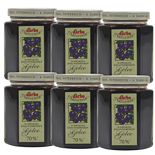 Food-United JOHANNISBEER-GELEE Extra 200g Glas von DARBO Naturrein veganer schwarzer Johannisbeeren-Fruchtaufstrich aus Johanisbeerensaft für Black-Currant-Casis-Ribisel-Füllungen-Gebäck-Kuchen (1) von FOOD-UNITED