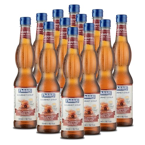 Food-United KARAMELL SIRUP 12x560ml | FABBRI Gourmet | sciroppo di caramello | Note von Dulce de leche Lakritz Melasse | fabbri 1905 gourmet syrop | für Cocktails Caffe-Americano-al-Caramello (12) von FOOD-UNITED