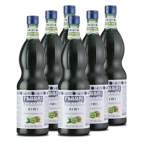 Food-United KIWI-FRUCHT-SIRUP 6x1L | FABBRI Mixybar Kiwisirup | sciroppo di kiwi | aus italienischen Kiwis | fabbri 1905 cocktail bar syrop | für klare Spirituosen Cocktails Mocktails Eistee (6) von FOOD-UNITED