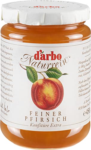 Food-United KONFITÜRE EXTRA Pfirsich 450g Glas von DARBO Naturrein peach jam Pfirsichkonfitüre passend für Kuchen Torten Plätzchen Glasuren Frühstück Gebäck Füllungen (1) von FOOD-UNITED