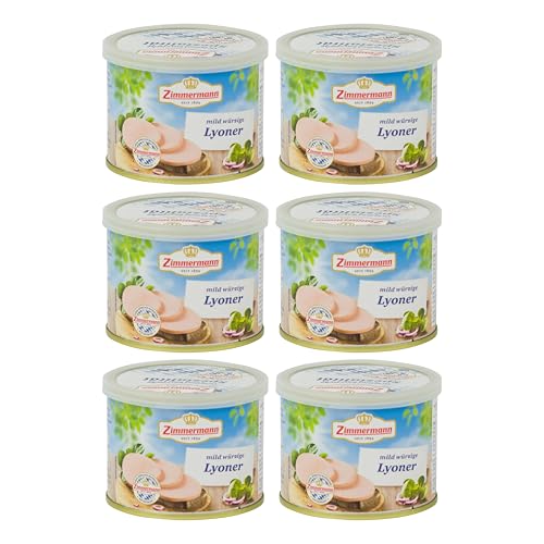 Food-United LYONER mild würzig GQB 200g Döschen | Qualitäts- und Herkunftssicherungsprogramm “Geprüfte-Qualität-Bayern” | Dosen-Wurst | bayerische Spezialität | von ZIMMERMANN (6) von FOOD-UNITED
